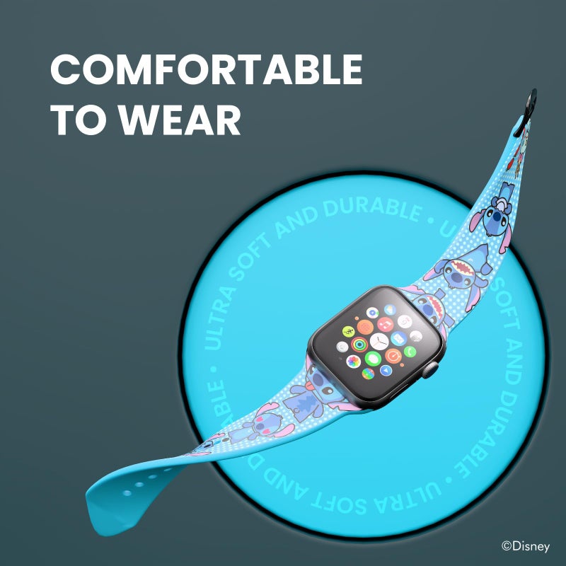 iJOY Disney Lilo and Stitch Stuff Wristband For Apple Watch Band Series 9/8/7/6/5/4/3/2/1/SE 38MM, 40MM, 41MM | Lilo and Stitch Gifts for Women, and All Fans | Replacement Apple Watch Compatible Bands For Women and Men - Image 4