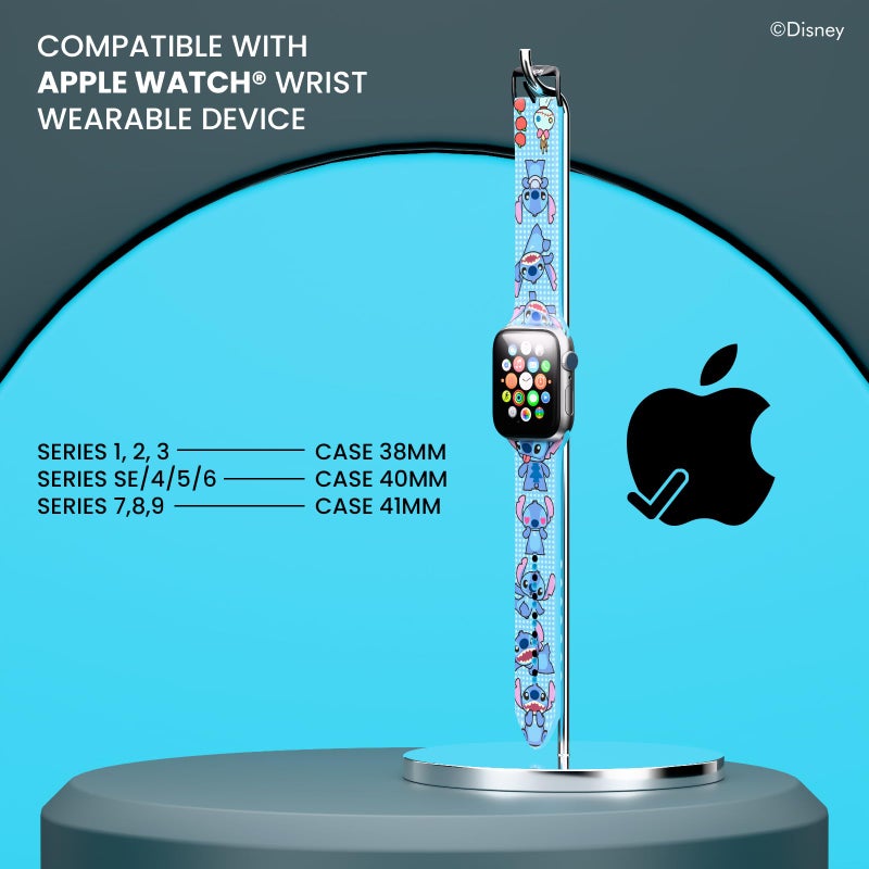 iJOY Disney Lilo and Stitch Stuff Wristband For Apple Watch Band Series 9/8/7/6/5/4/3/2/1/SE 38MM, 40MM, 41MM | Lilo and Stitch Gifts for Women, and All Fans | Replacement Apple Watch Compatible Bands For Women and Men - Image 3