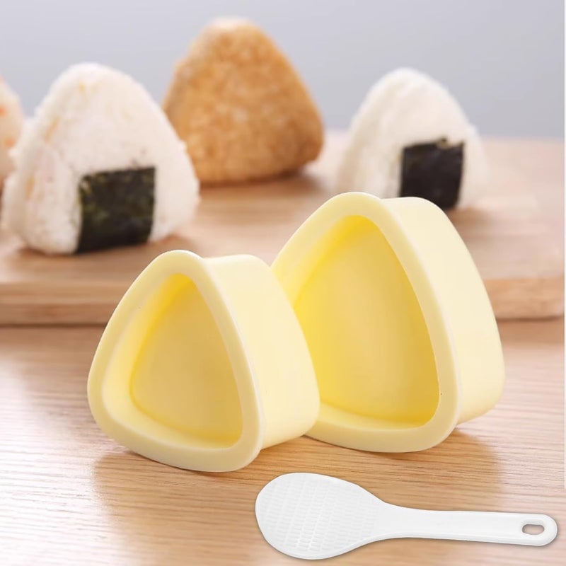 DIMVKA Onigiri Mold, 2 Pack Rice Ball Mold, Triangle Sushi Maker Press (Large & Small), Non Stick Sushi Rice Making Kit - Image 1