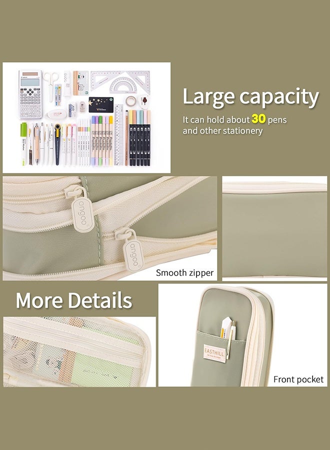 سويت لايف حافظة أقلام رصاص كبيرة السعة وحقيبة أقلام رصاص كبيرة وحقيبة أدوات مكتبية للفتيات المراهقات - خضراء - Image 3