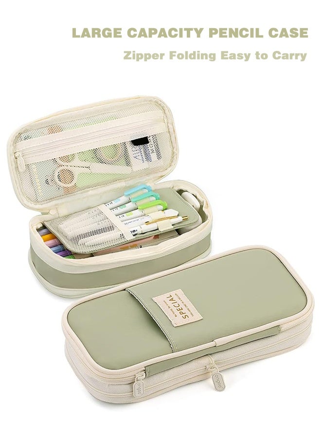 سويت لايف حافظة أقلام رصاص كبيرة السعة وحقيبة أقلام رصاص كبيرة وحقيبة أدوات مكتبية للفتيات المراهقات - خضراء - Image 1
