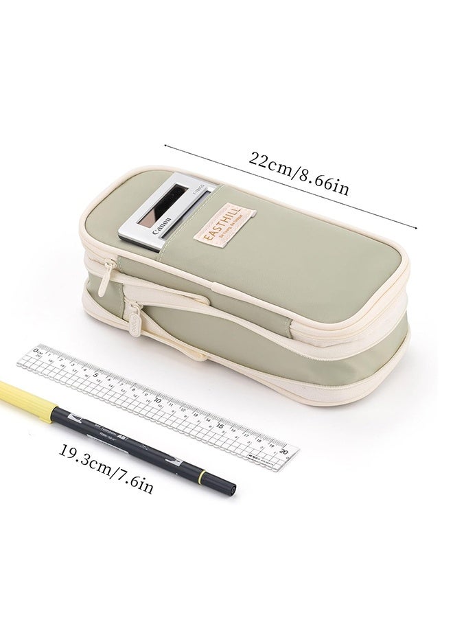سويت لايف حافظة أقلام رصاص كبيرة السعة وحقيبة أقلام رصاص كبيرة وحقيبة أدوات مكتبية للفتيات المراهقات - خضراء - Image 2