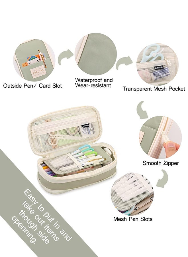 سويت لايف حافظة أقلام رصاص كبيرة السعة وحقيبة أقلام رصاص كبيرة وحقيبة أدوات مكتبية للفتيات المراهقات - خضراء - Image 5