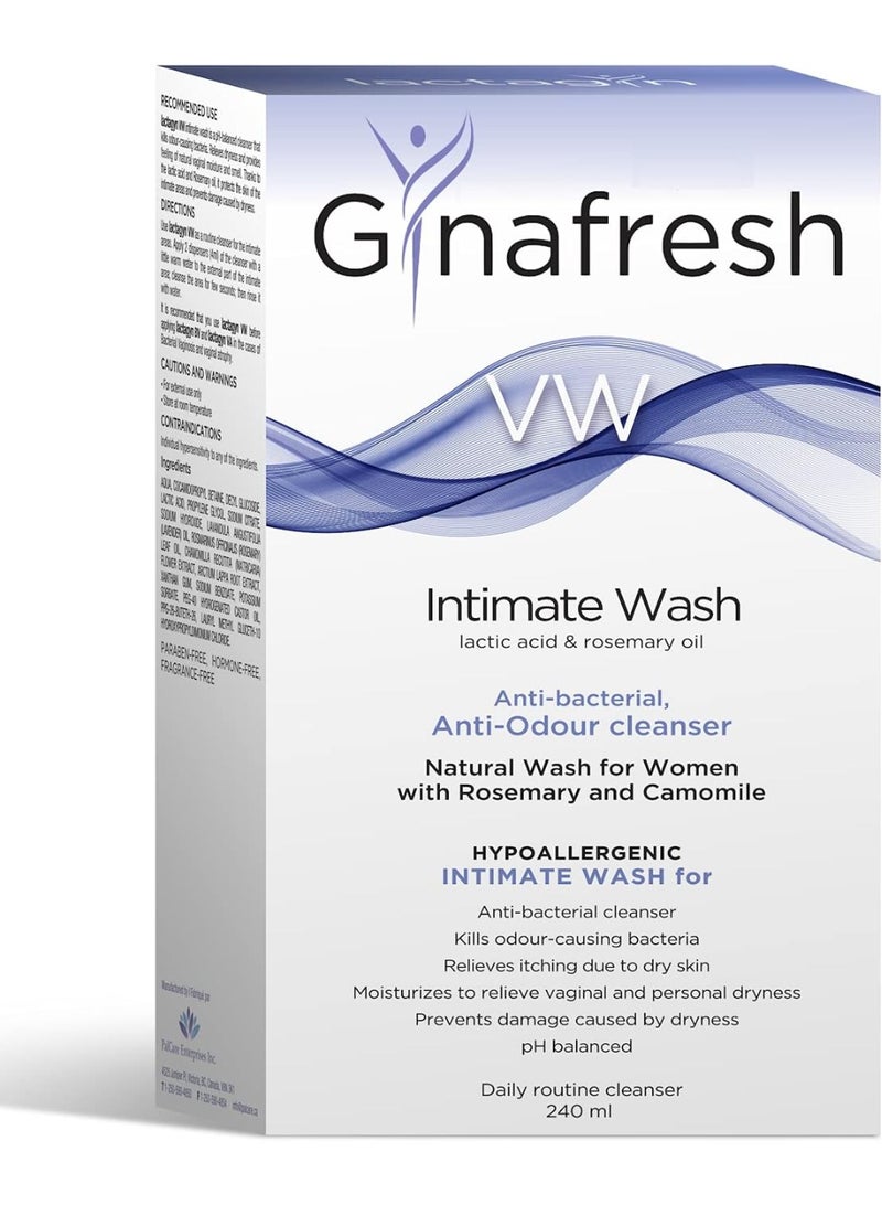 Gynafresh VW Anti-Odour Cleansing Anti-Bacterial Intimate Wash For Women 240 ml - Image 1