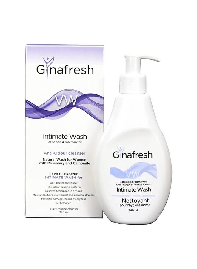 Gynafresh VW Anti-Odour Cleansing Anti-Bacterial Intimate Wash For Women 240 ml - Image 2