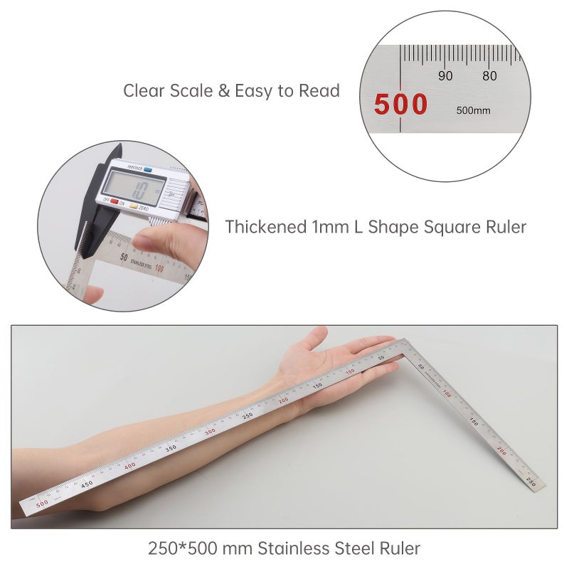 L Shape 150x300mm Heavy Duty Construction Square 90 Degree Precision Measuring Tool - Image 4