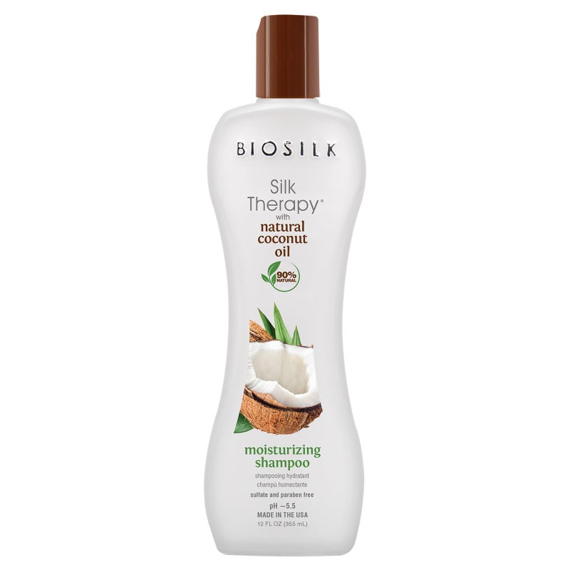 BioSilk Silk Therapy with Natural Coconut Oil Moisturizing Shampoo, Cleanses & Replenishes Moisture, Sulfate, Paraben & Cruelty-Free, 12 Oz - Image 1