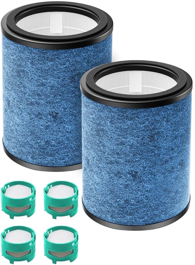 Fette Filter - HP072 Replacement Filter Compatible with Shark NeverChange Air Cleaner HP02GN, HP072GY, HP072PK, HP072PL, HP072QGD, HP072QGN, UA075 Part # HE07FKBASE 2 Filters + 4 Odor Cartridges. - Image 1