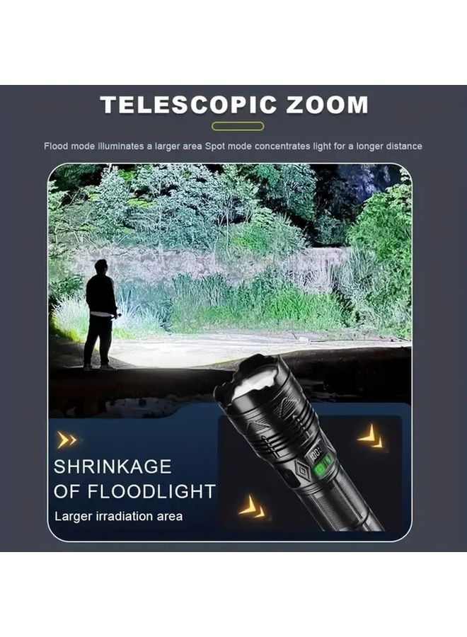 Db Black Outdoor Portable Adjustable Long Range Flashlight Ultra Bright LED Spotlight - Image 4