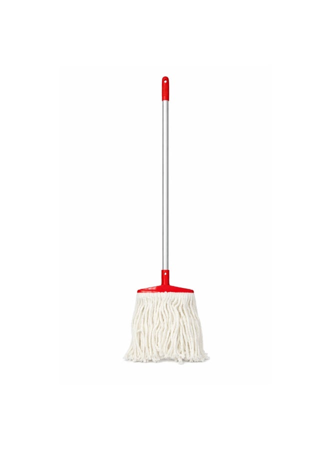 VELMORE 25cm X 25 cm Cotton Floor Mop with Handle, Super Absorbent Cleaning Mop for Home, Heavy Duty Cotton String Mop with Stick, Floor Mop for Tiles Marble Wood Kitchen Bathroom, Reusable Wet Mop - Image 1