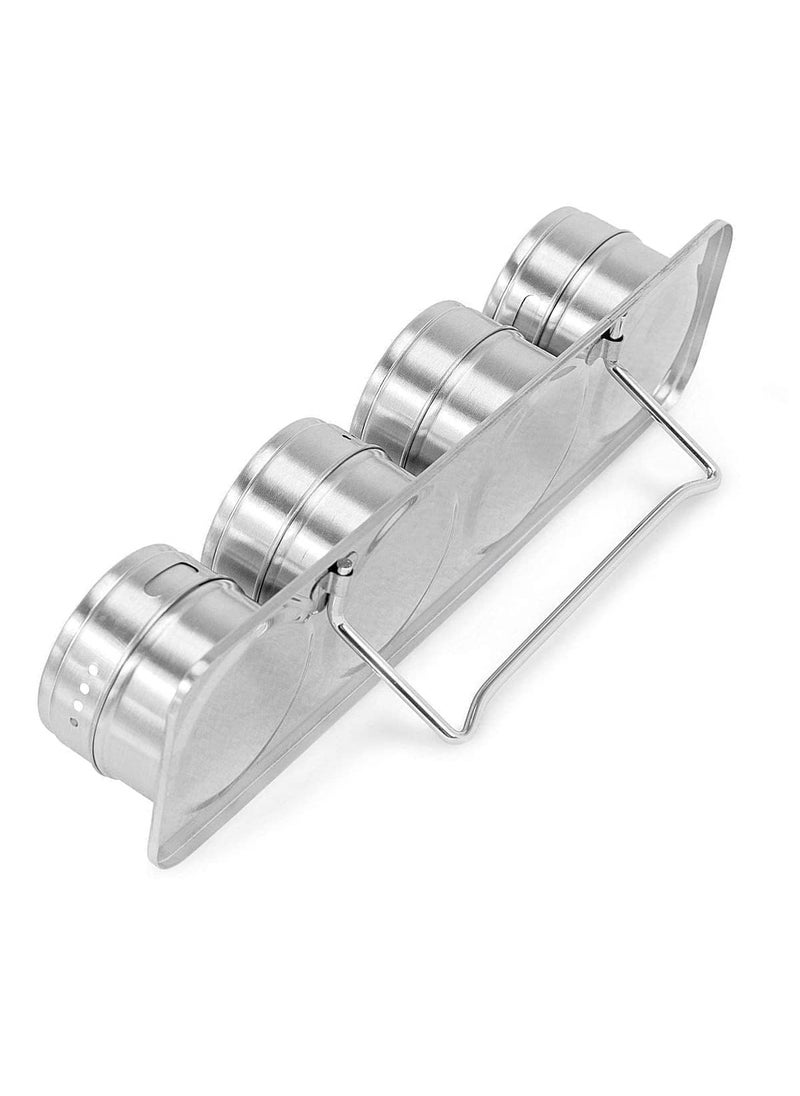 SGMSC SGMSC Spice Rack 4 pcs Stainless Steel Spice Jar for Kitchen Storage Seasoning Masala Container for transparent Lid Kitchen or Restaurants Organizers Set  - Image 5