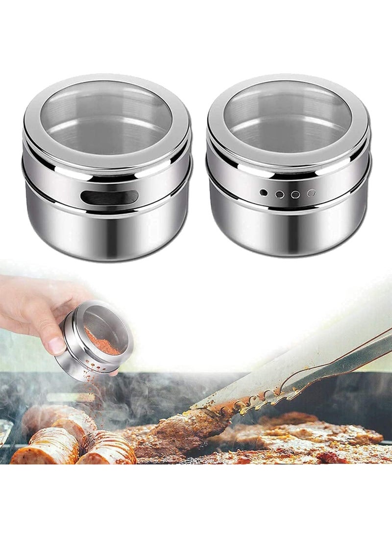 SGMSC SGMSC Spice Rack 4 pcs Stainless Steel Spice Jar for Kitchen Storage Seasoning Masala Container for transparent Lid Kitchen or Restaurants Organizers Set  - Image 4