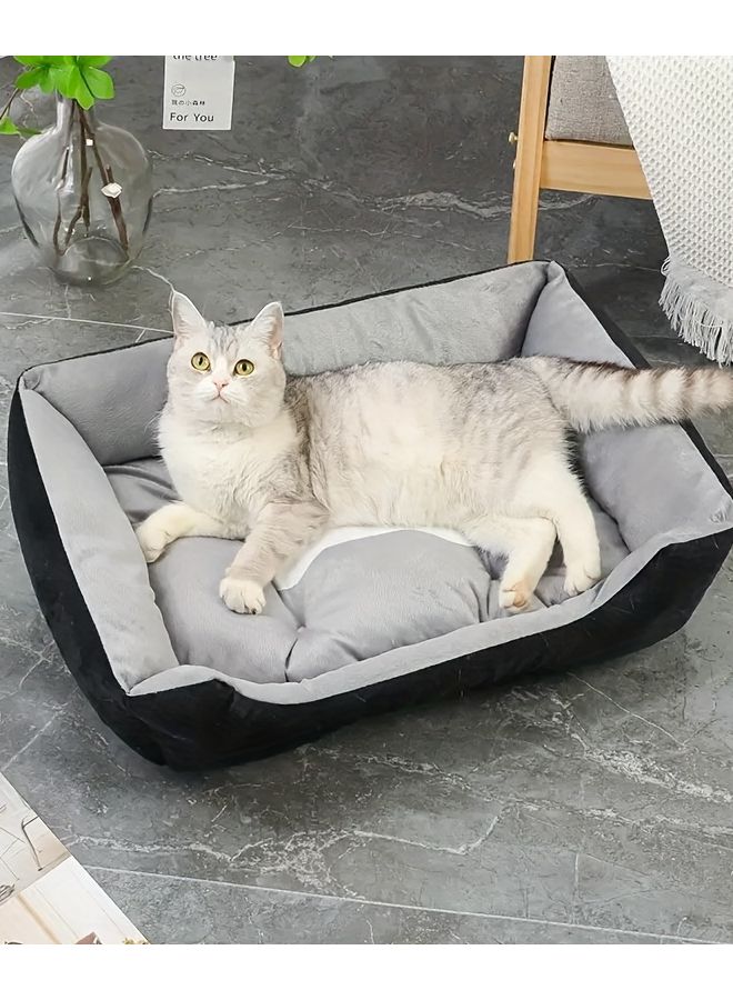 سرير كلب مقاوم للمضغ قابل للغسيل باللون الرمادي الدقيق مقاس إكس إل 31.5 × 23.62 بوصة بغطاء قابل للإزالة - Image 2