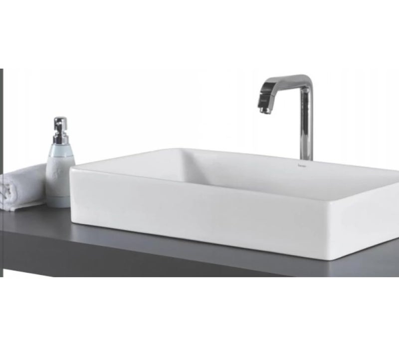 Well Set Premium Designer Ceramic Table Top White Plan Wash Basin Size24135 45inch - Image 3