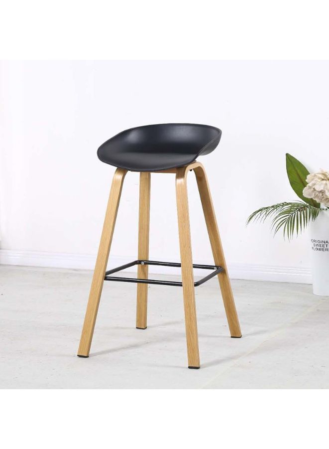 كرسي بار مرتفع للمكتب، الردهة، الأندية، الحانات، الاستقبال، كرسي بار بأرجل خشبية، أسود - Image 3