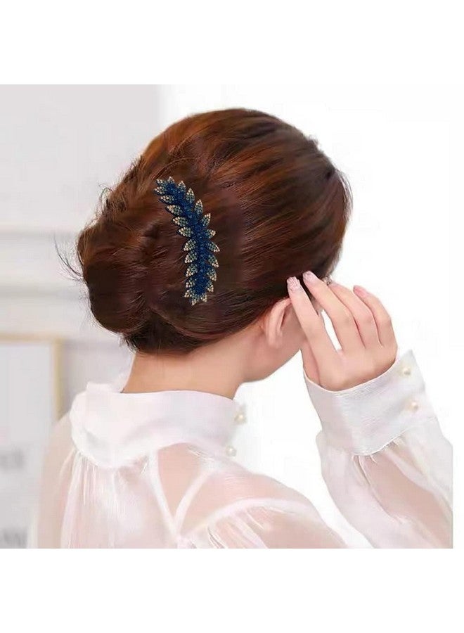 Tonity Clips for Women Flower Comb Slide Hair Clips for Girls Crystal Barrettes Bridal Charm Hair Accessories Hair Bun DecoratedLeaf Hair Clips for Women Flower Hair Comb (Multicolor) ((Flower Hair Pin -1), MEDIUM) - Image 5