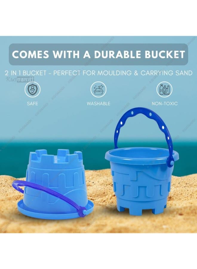Kids Mandi 6PCS Beach Sand Kit Toy Set for Toddlers | Bucket, Shovels & Fun Molds | Outdoor Play Kit for Kids | Creative Beach & Garden Activity Toys (Color May Vary) - Image 4