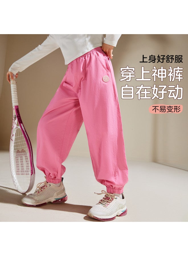 ASK JUNIOR سروال بنات خريف مع علامة على الجانبين سروال رياضي ضيق للسير للمراهقات - Image 3