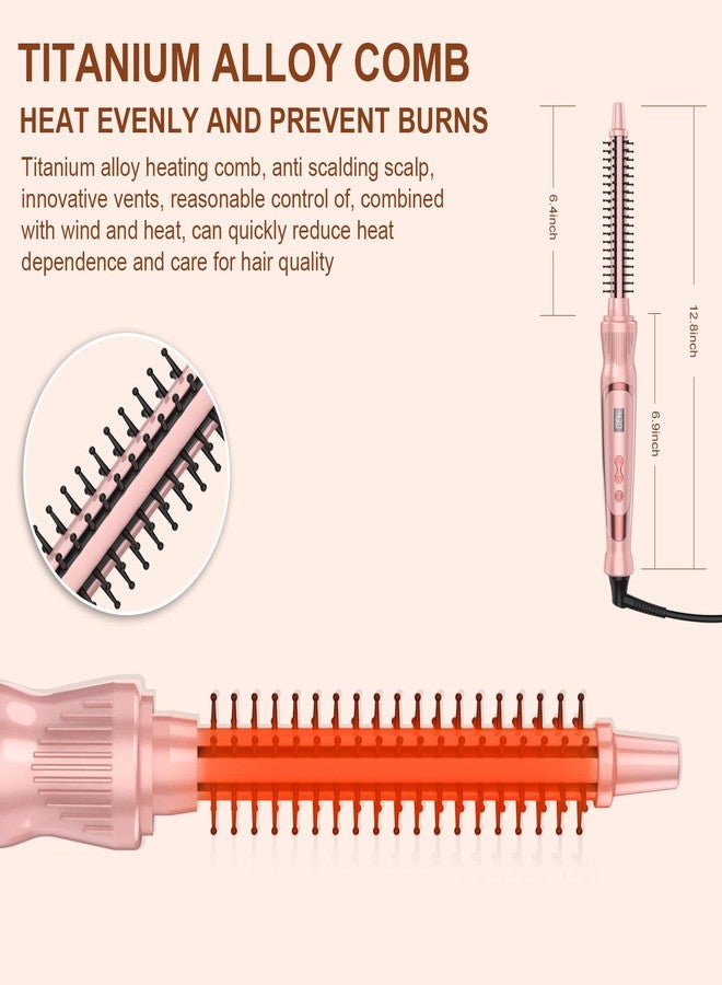 USHOW Heated Round Brush 1/2 Inch Small Curling Brush,Volumizing Thermal Brush 0.5 Inch Ceramic Tourmaline Heated Hot Ionic Iron, Tiny Curling Wand Hair Styler Tool (Pink, 0.5 inch) - Image 4