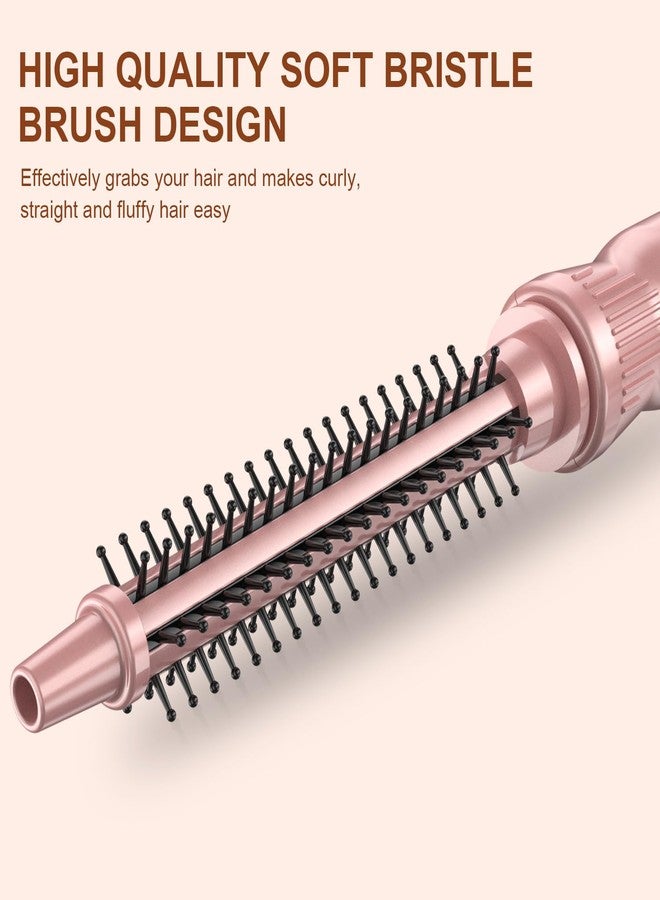 USHOW Heated Round Brush 1/2 Inch Small Curling Brush,Volumizing Thermal Brush 0.5 Inch Ceramic Tourmaline Heated Hot Ionic Iron, Tiny Curling Wand Hair Styler Tool (Pink, 0.5 inch) - Image 5