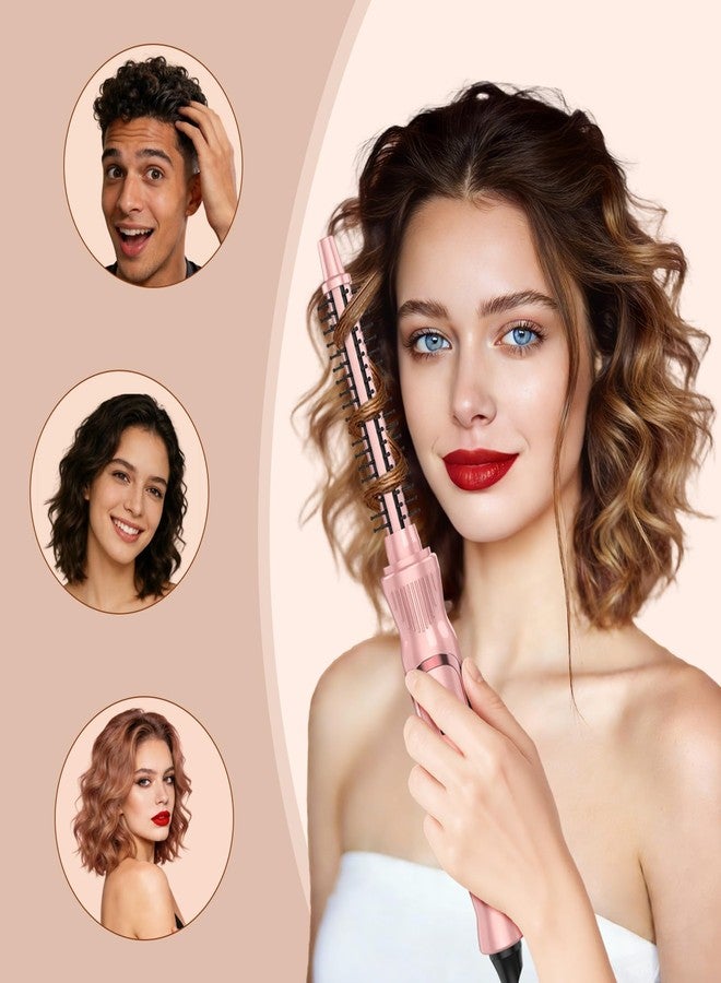 USHOW Heated Round Brush 1/2 Inch Small Curling Brush,Volumizing Thermal Brush 0.5 Inch Ceramic Tourmaline Heated Hot Ionic Iron, Tiny Curling Wand Hair Styler Tool (Pink, 0.5 inch) - Image 3