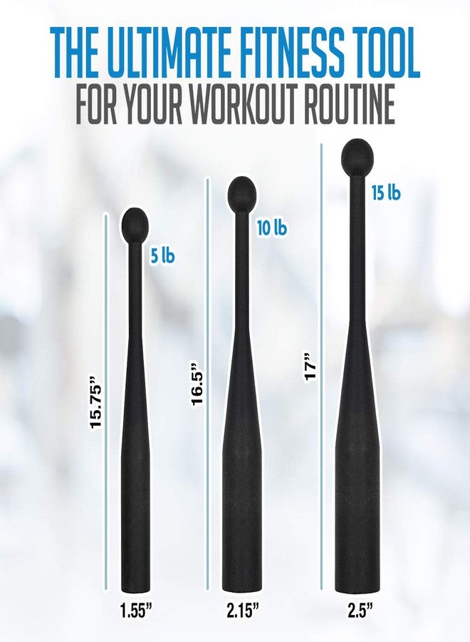 Logest Steel Mace Exercise Club - Heavy Duty Steel Indian Clubs Perfect for Strength Training and Rehabilitation Improves Grip and Full Body Workouts Available in 5 10 15 Pounds Heavy Steel Club - Image 2