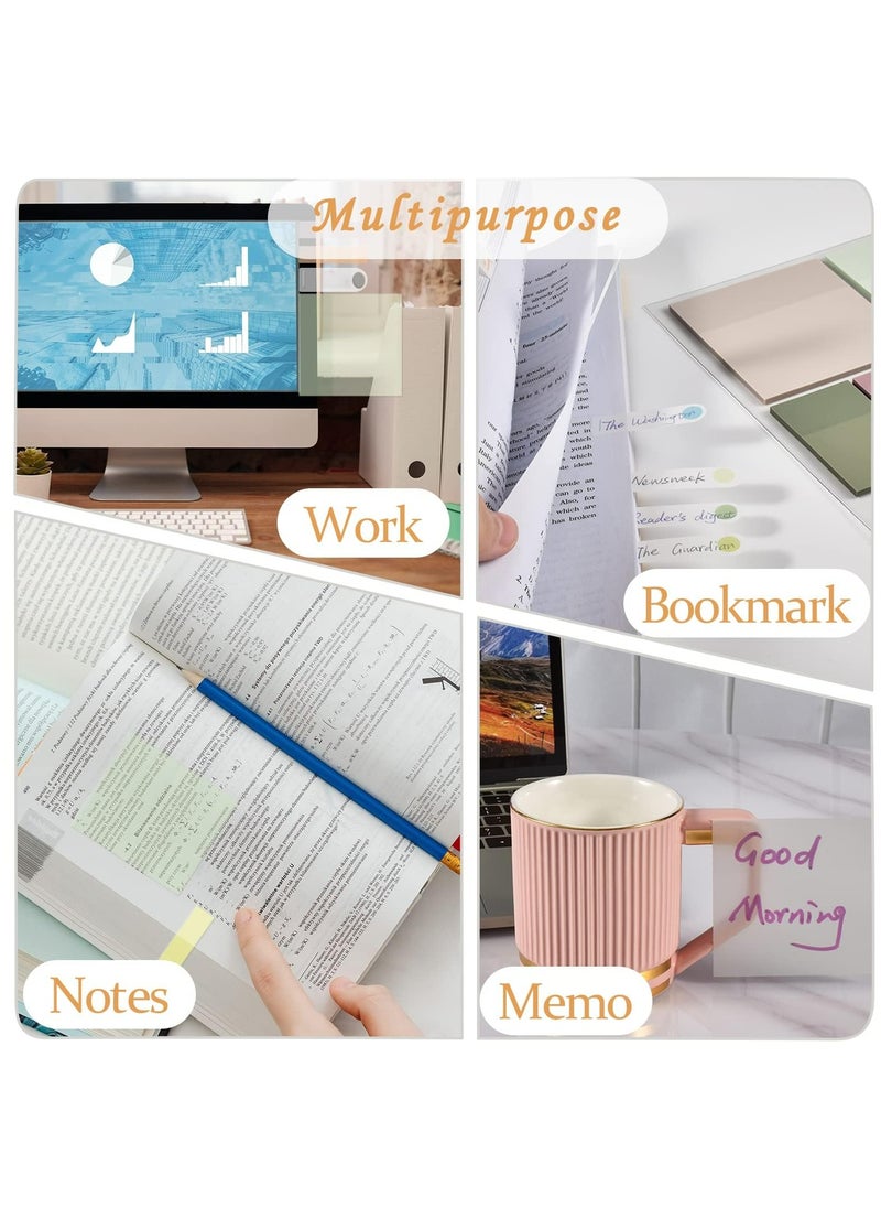 Dominy - 700 Sheets Transparent Sticky Notes, 3 x 3 Inch Clear Waterproof See-Through Memo Pads, Self-Adhesive Translucent Writable Index Tabs for Annotating Books, Office, and School Supplies - Image 1