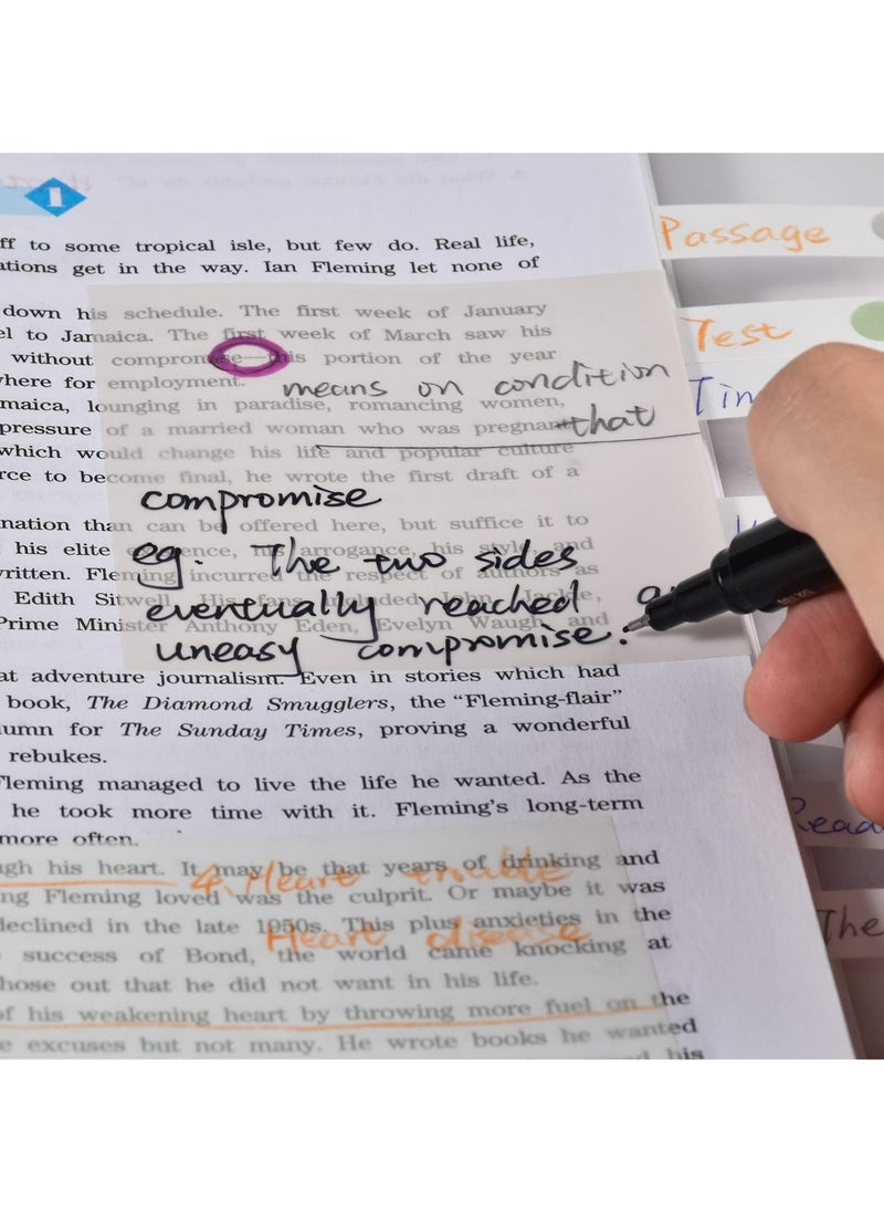 Dominy - 700 Sheets Transparent Sticky Notes, 3 x 3 Inch Clear Waterproof See-Through Memo Pads, Self-Adhesive Translucent Writable Index Tabs for Annotating Books, Office, and School Supplies - Image 1