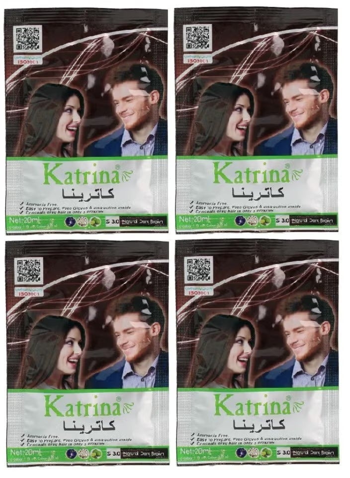 Katrina Four Pieces Of Natural Dark Brown 4x20 ml