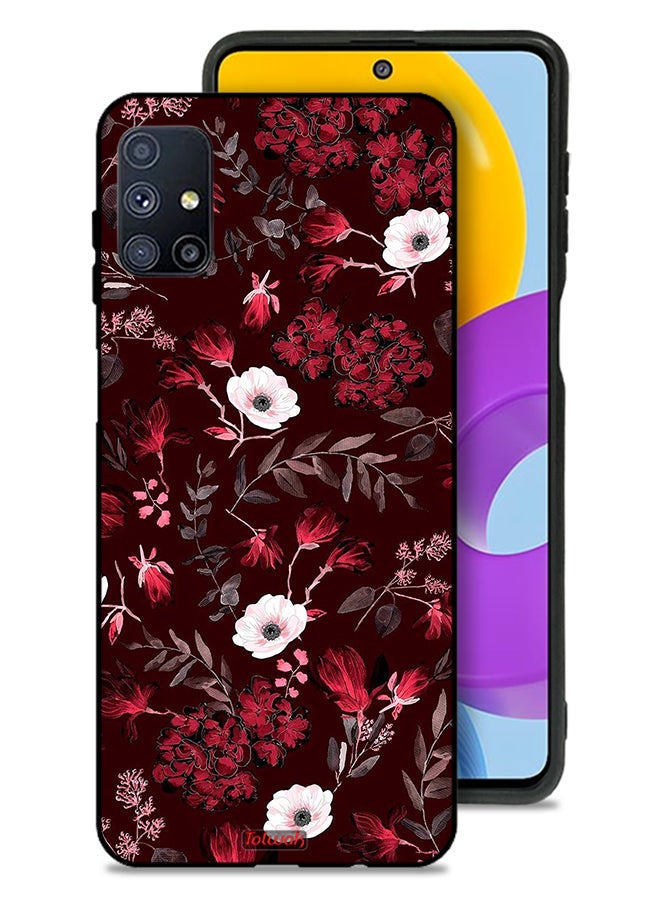 Tolwak Samsung Galaxy M51 Protective Case Cover Small Flowers And Tropical Leaves - Image 1