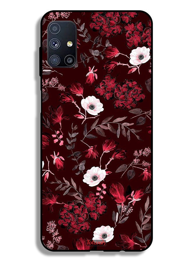 Tolwak Samsung Galaxy M51 Protective Case Cover Small Flowers And Tropical Leaves - Image 2