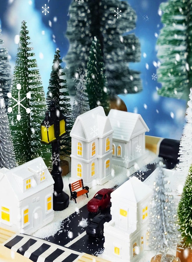 Bbiamsleep 29 Pcs 1.5 Inch Christmas Miniature Houses Figurines Miniature White Resin Houses Christmas Miniature Village Set Christmas Miniature Town for Mini Christmas Scene Micro Landscape Decor - Image 3