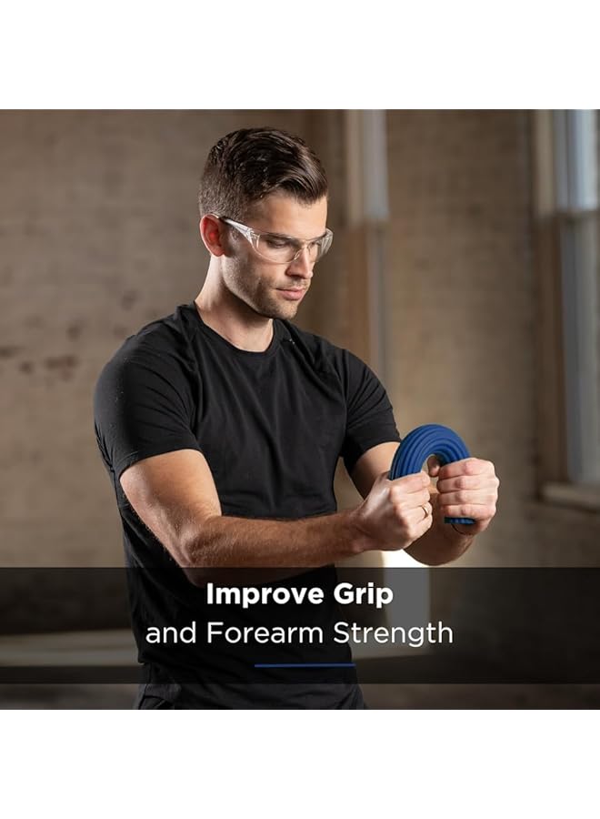 ثيرا باند شريط مقاومة FlexBar لالتهاب المرفق الإنسي لتخفيف آلام التهاب الأوتار وتحسين قوة القبضة ومرفق لاعبي التنس ومرفق لاعبي الجولف والتهاب الأوتار - أزرق ثقيل متقدم - Image 2