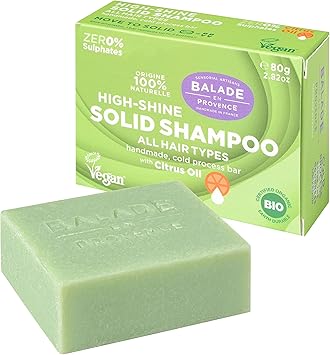 Balade en Provence High Shine Organic Solid Shampoo Bar for All Hair Types Citrus Scent 80g - Image 1