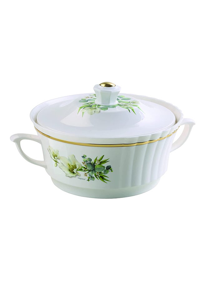 NAYASA 1L, 1.5L, and 2.0L 3-Piece Hotpot Insulated Hot Pot Set White Floral Pattern Thermal Casserole Food Warmer Serving Dish for Dining Table and Catering - Image 2