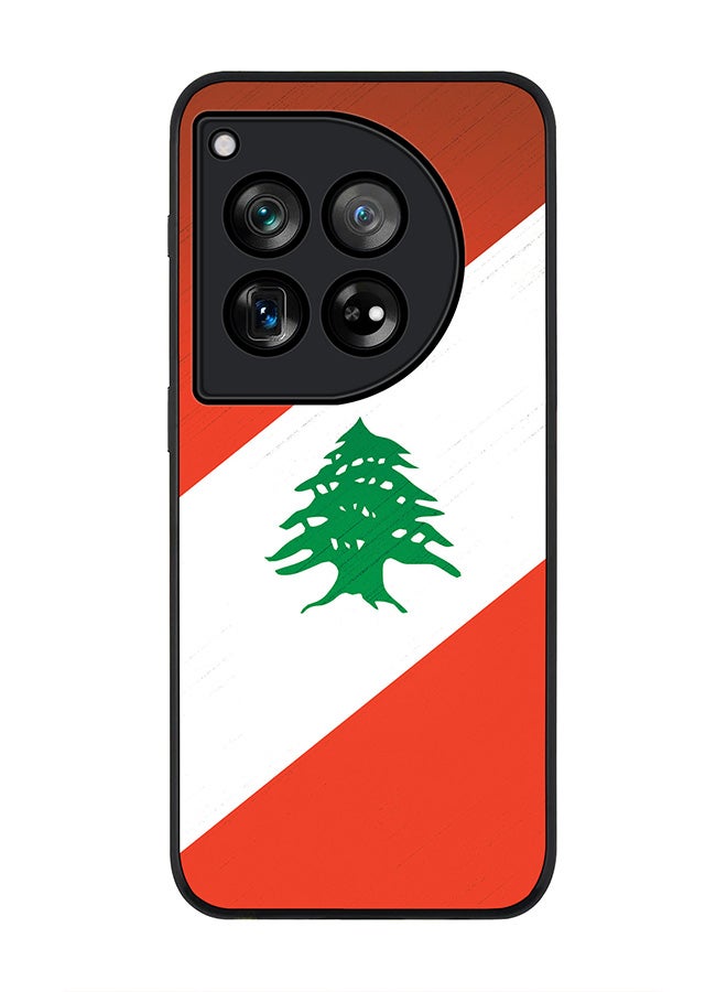Stylizedd Rugged Black edge case for OnePlus 12R / OnePlus Ace 3 5G, Slim fit Soft Case Flexible Rubber Edges Anti Drop TPU Gel Thin Cover -  Flag Of Lebanon - Image 1