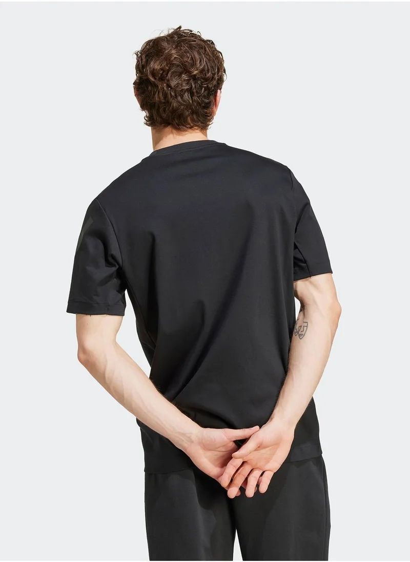 Adidas M Z.N.E. Tee Black T-Shirt (Short Sleeve) T-Shirts For Men