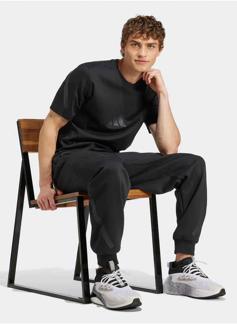 adidas تيشيرت رجالي أسود بأكمام قصيرة من إم زد إن إي