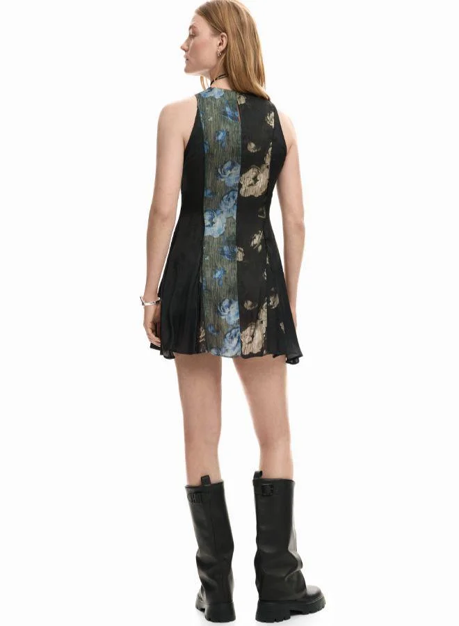 DESIGUAL black floral Flared dress flowers for Women | Best Price UAE
