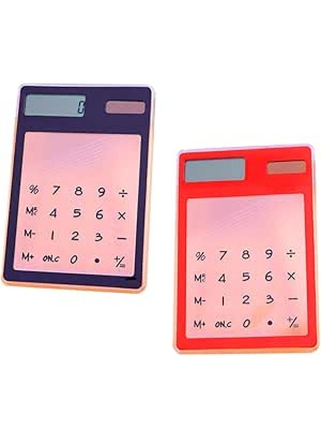 آلة حاسبة شمسية فائقة النحافة صغيرة من البلاستيك للمكتب والمدرسة بشاشة نظيفة - Image 1