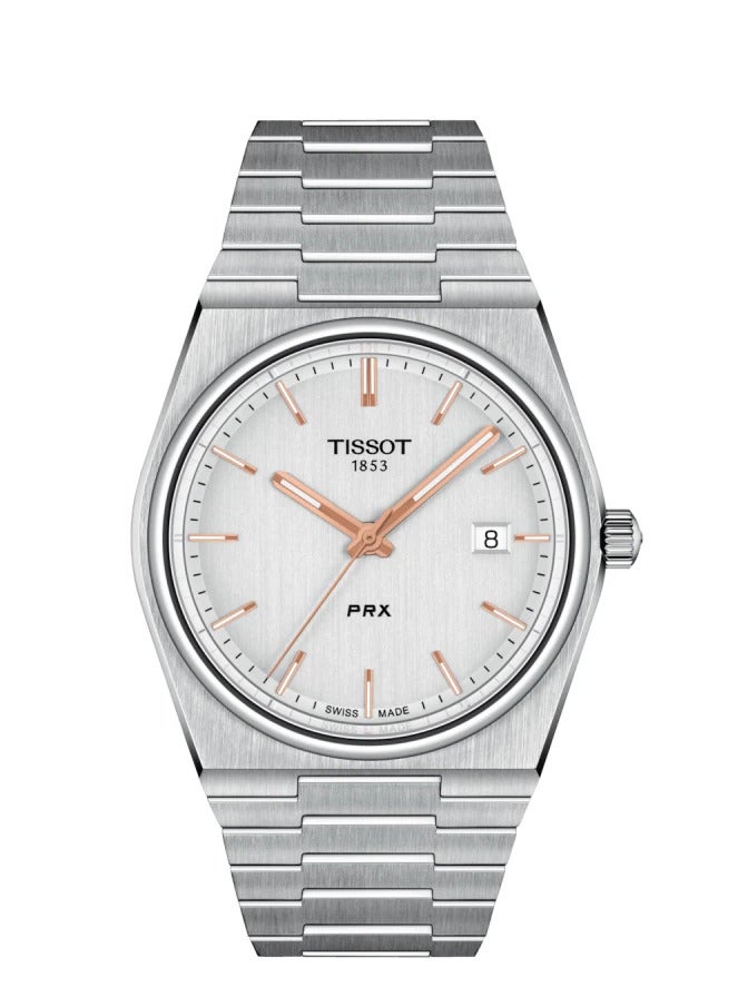TISSOT PRX White Dial Stainless Steel 40mm Mens Swiss Quartz Watch - T137.410.11.031.00 - Image 1