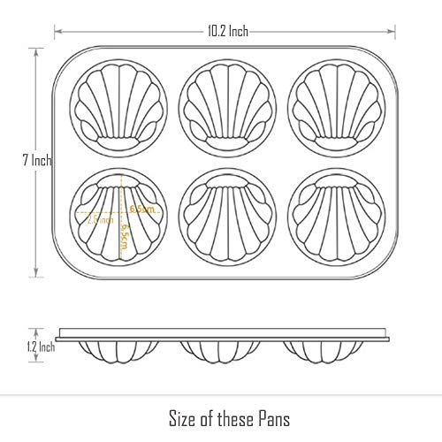 Webake Non-stick Madeleine Pans Carbon Steel Cake Pan French Dessert Mold Spherical Scallop Madeline Bakeware 2 Pack Set - Image 4