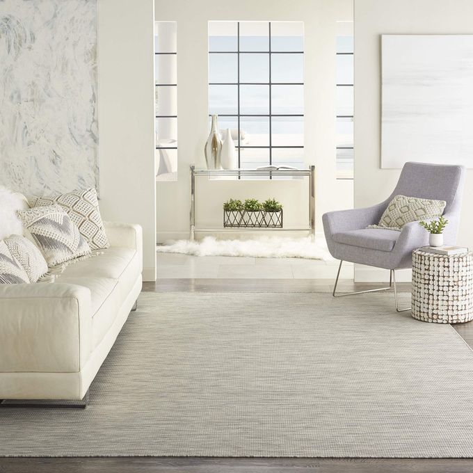 Nourison Positano IndoorOutdoor Light Grey 4 x 6 Area Rug Easy Cleaning Non Shedding Bed Room Living Room Dining Room Backyard Deck Patio 4x6