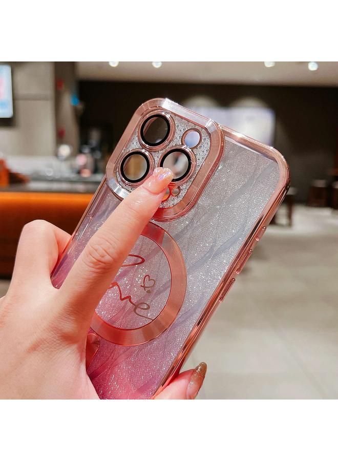 Zaboon Case For iPhone 11 Pro Max Dual-Love Leaves Gradient Glitter Magsafe TPU Phone Case - Image 5