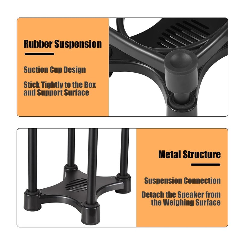 Softline Pro SP-ISO208 Isolation Studio Monitor Stand Height & Tilt Adjustable Black - Pack of 2 Pcs - Image 5