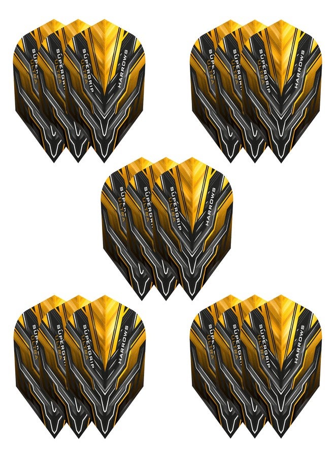 Harrows Supergrip Ultra Dart Flights | 5 x Sets Dart Flights (15 Flights Total) | 100 Micron Dart Flights | Premium Extra Strong, UK Made | Professional Dart Accessories |