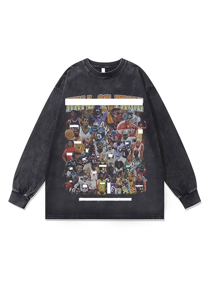 KUYING Washed Old Retro Loose Sportswear