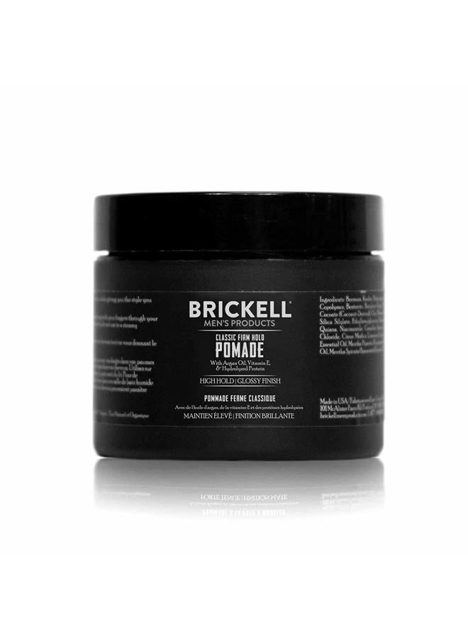 Brickell Men's Products Brickell Men's Hair Styling Firm Hold Pomade for Men, Natural & Organic With Strong Hold & High Shine Finish, 2 Ounces, Scented - Image 1
