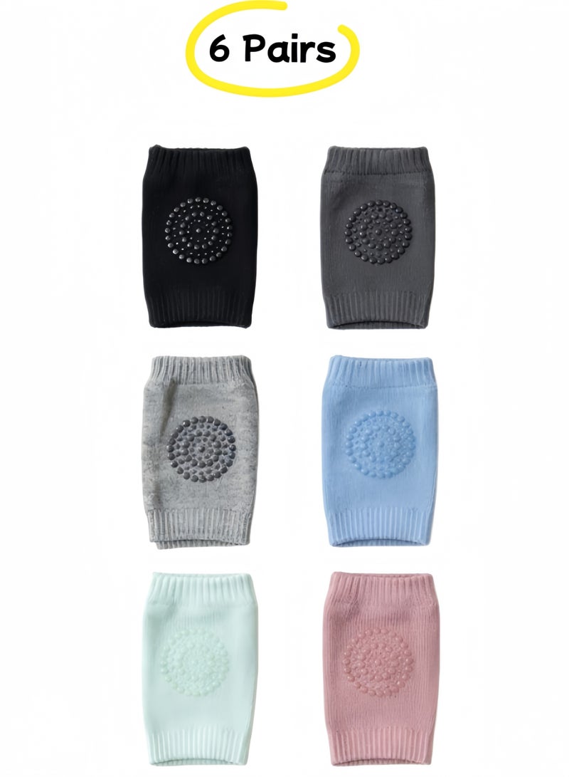 6 Pairs Baby Crawling Anti Slip Knee Pads Baby Knee Protectors Toddlers Leg Warmers - Image 1
