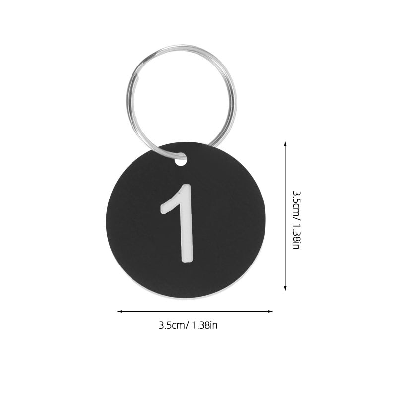100Pcs Black Plastic Number Tags With Metal Rings For Key Signboard Identification Office Labeling - Image 4